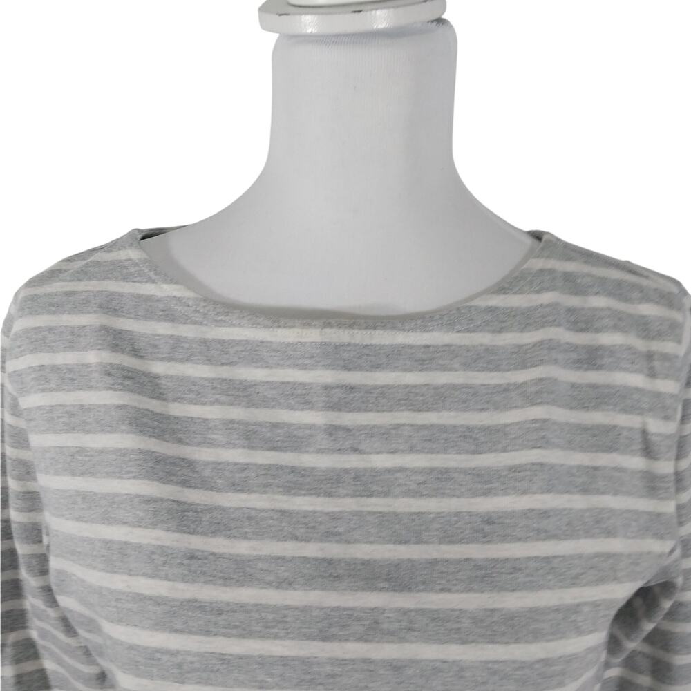 VINEYARD VINES! ASH GRAY & WHITE STRIPED 100% COTTON KNIT LONG SLEEVE DRESS! S - Picture 6 of 12